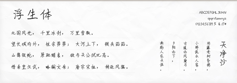 浮生体字体