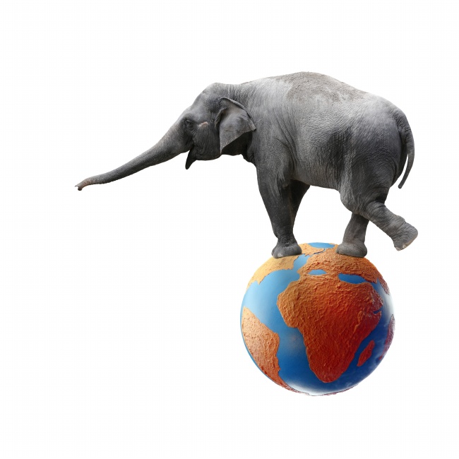 大象踩地球模型图片素材下载