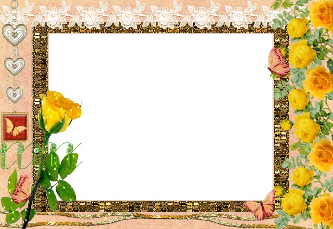 黄色玫瑰花甜美相框图片