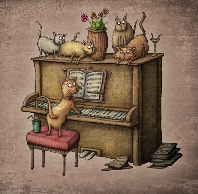 小猫的音乐会图片