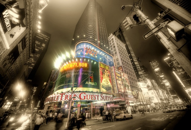 纽约城市繁华夜景图片