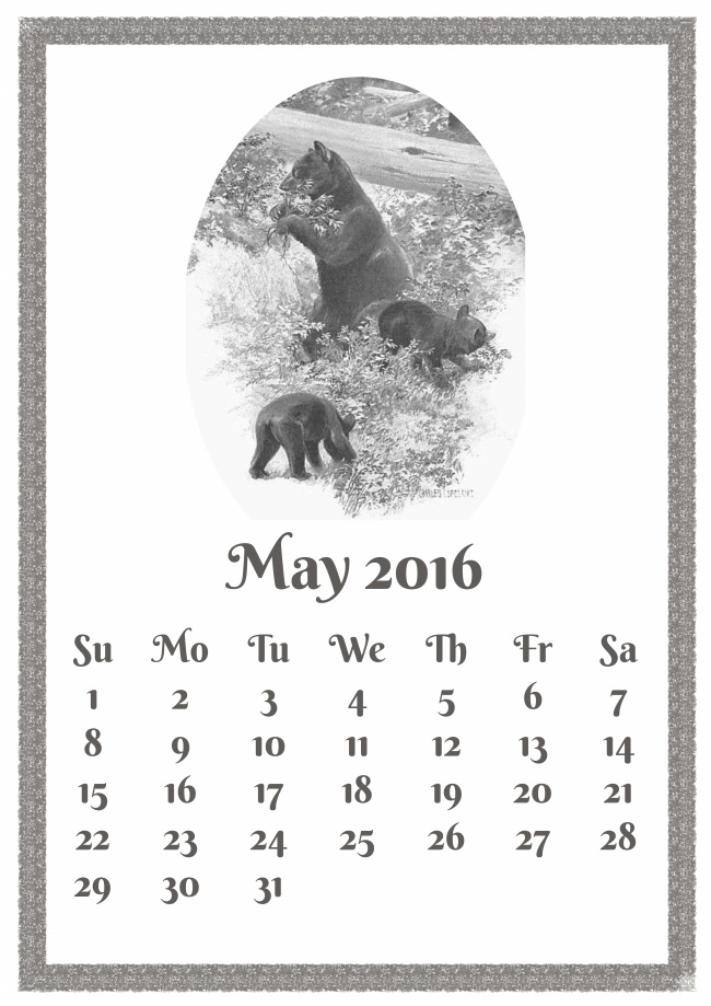 2016年5月日历表图片