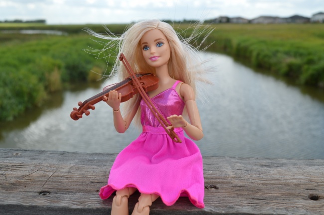 芭比娃娃拉小提琴图片