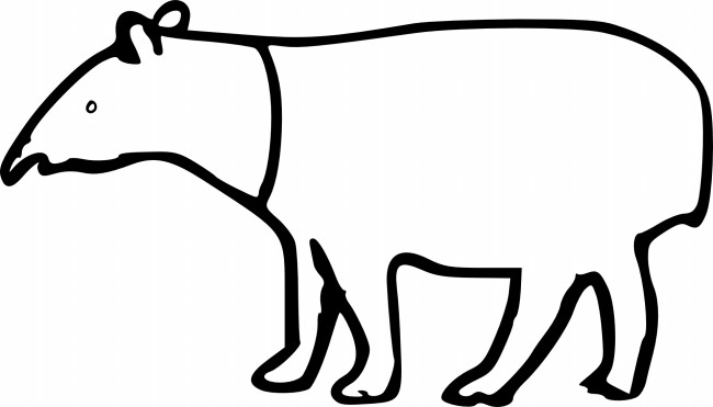 貘类动物简笔画图片