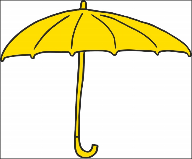 卡通黄色雨伞png素材