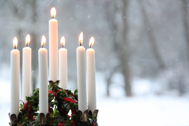 圣诞节浪漫蜡烛图片