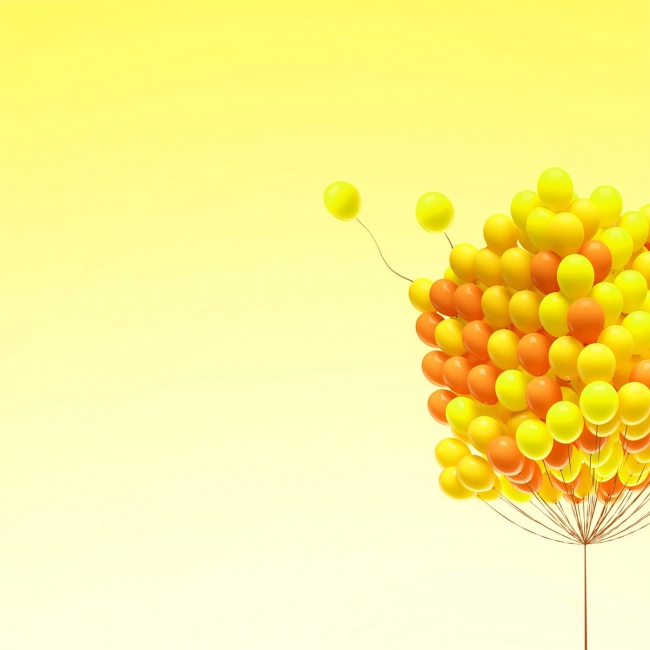 黄色气球背景图片