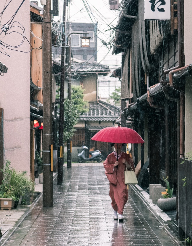 撑伞日本和服女子图片