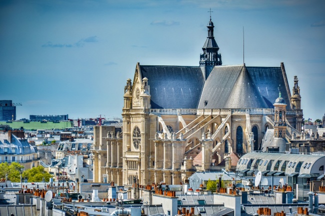 巴黎教堂全景图片