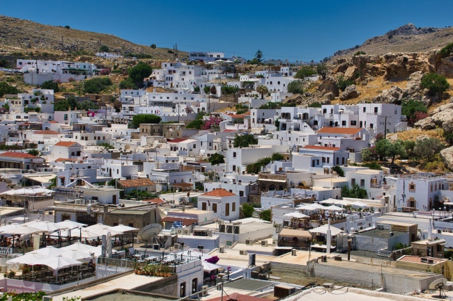 希腊城镇建筑图片