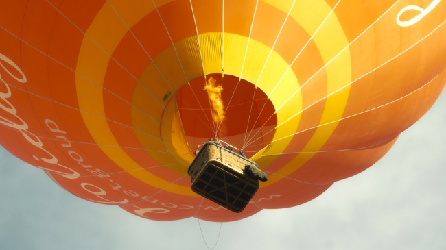 飞升热气球局部特写图片