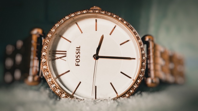 Fossi镶钻石英女手表图片