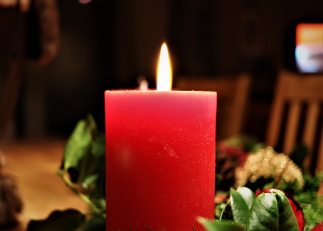 圣诞节红色蜡烛图片