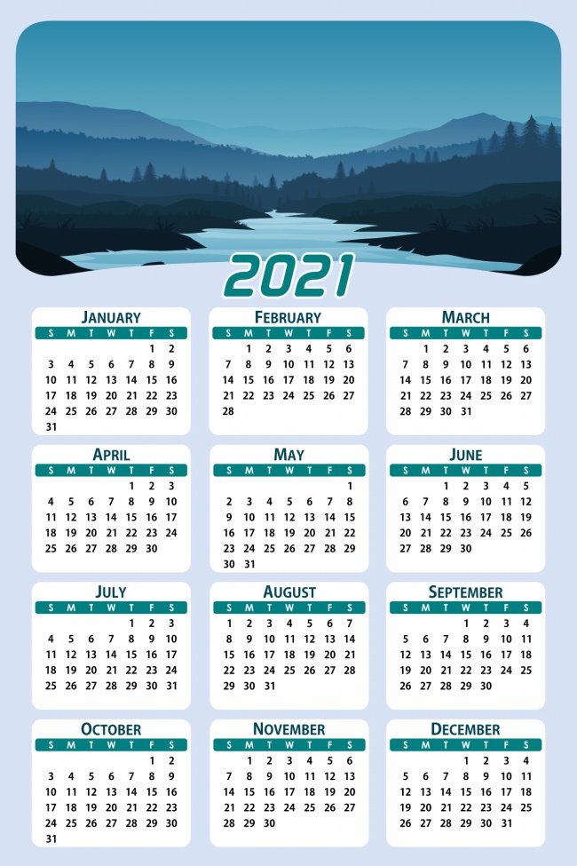 2021年全年日历图片
