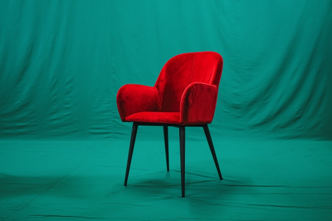 红色单人沙发椅图片
