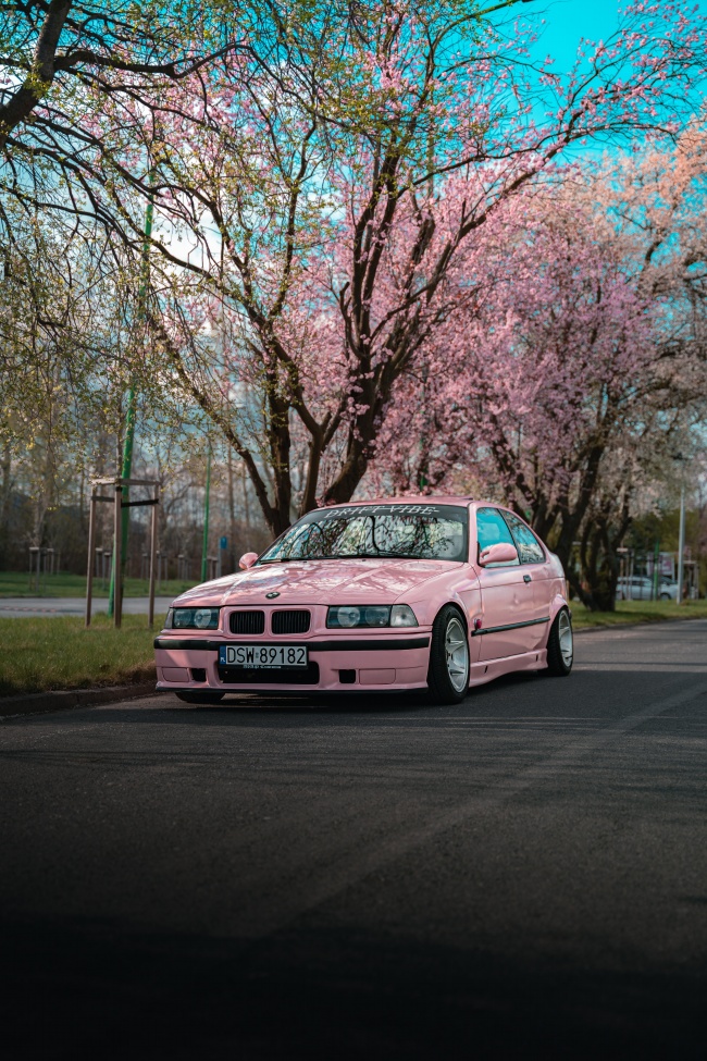 粉色小汽车图片