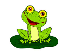 绿色青蛙坐着眨眼flash动画