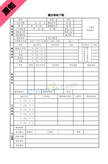 事业单位个人简历表格模板