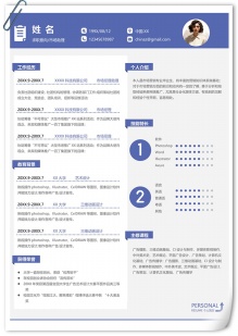 信息完整市场助理单页个人简历
