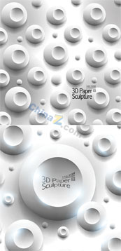 3D纸雕塑矢量图