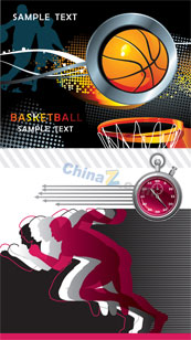 篮球运动矢量创意广告