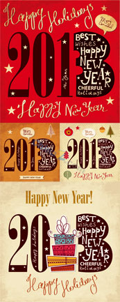 2013新年礼品卡片矢量设计