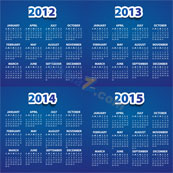 2012-15年日历模板矢量