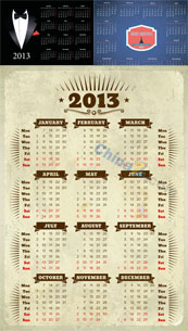 2013日历设计模板矢量