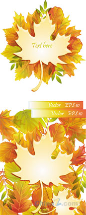 秋季枫叶边框矢量设计