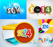2014新年字体创意背景图