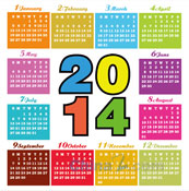 2014创意日历矢量免费素材