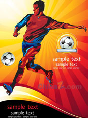 足球运动员矢量海报设计