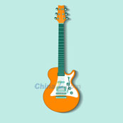 橘色吉他设计矢量图