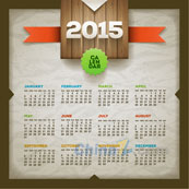 2015新年日历矢量模板