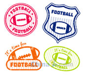 美式足球标签矢量设计