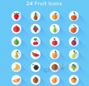 24款水果图标矢量素材