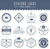 海洋食品标签矢量素材