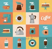 咖啡元素图标矢量设计