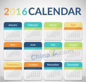 2016日历模板设计矢量