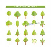 绿色树木图标矢量素材