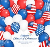 美国星条旗元素气球背景矢量图