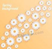 春天白色花卉背景矢量素材