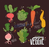 彩绘蔬菜设计矢量图