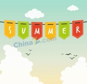 夏季SUMMER彩色挂旗
