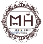 简约皇冠边框婚礼logo