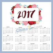 2017花卉装饰日历模板