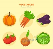 彩色蔬菜矢量素材