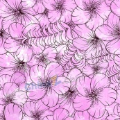 紫色水彩花朵无缝背景矢量