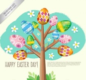 复活节创意彩蛋树矢量图