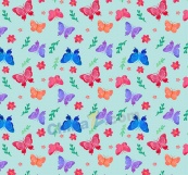 彩色蝴蝶和花朵无缝背景